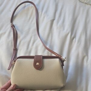 Miztique Cream and Brown Crossbody Bag
